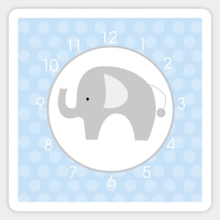 Mod Elephant Blue and White Wall Clock Sticker